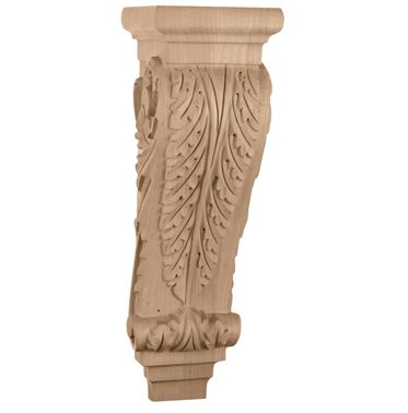 6-3/4"W x 7-5/8"D x 22"H Extra Large Acanthus Wood Corbel