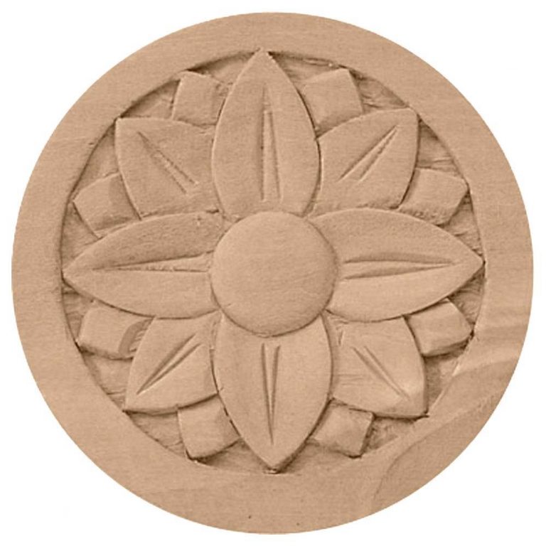 3-1/2"W x 3-1/2"H x 1/2"P Bedford Rosette
