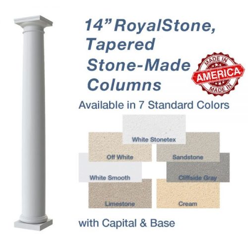 14" RoyalStone Synthetic Stone Round Tapered Columns
