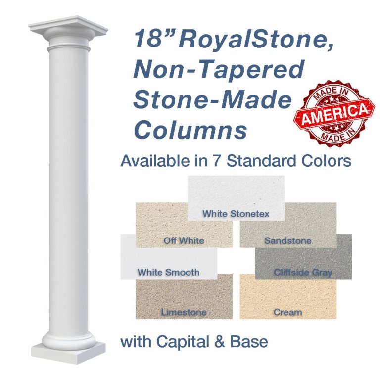 18″ RoyalStone Synthetic Stone Round Non-Tapered Columns