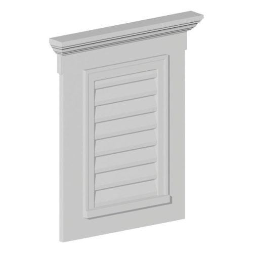 LV18X24-4F6WCH VERTICAL LOUVER TRIM, Fypon 26-1/2" W x 33-1/2" H W/Trim and Window Crosshead