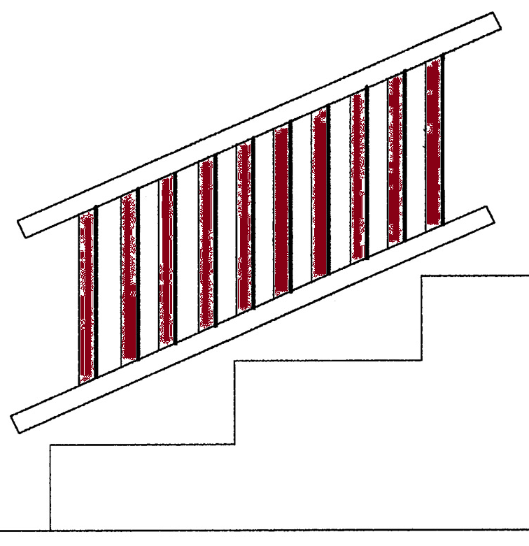 Afco Series 100, Afco Aluminum [42" Baluster Kit] for Fixed Angle Stair Rail