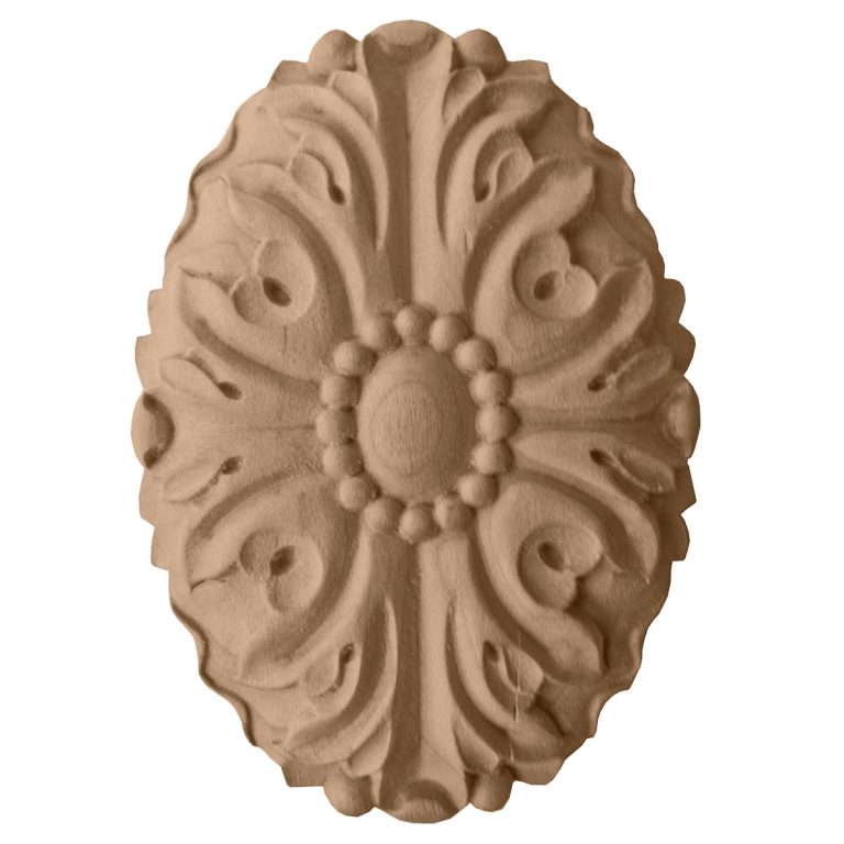 3-1/2"W x 5-1/4"H x 1"P Ashford Oval Rosette