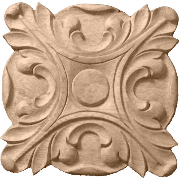 2-3/4"W x 2-3/4"H x 1/2"P Acanthus Rosette