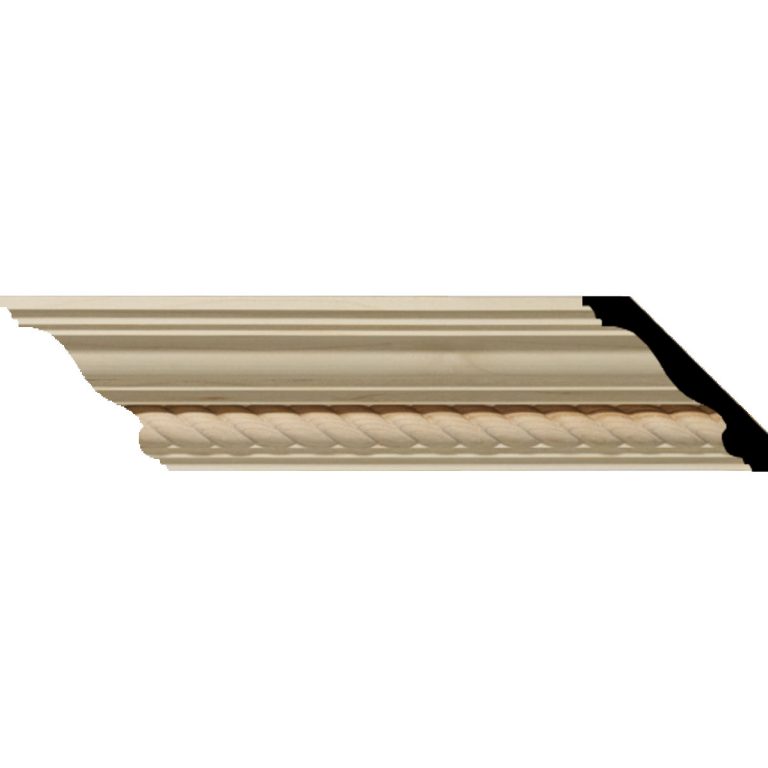2-1/4"H x 2-3/8"P x 3-1/4"F x 96"L Andrea Rope Wood Crown Moulding