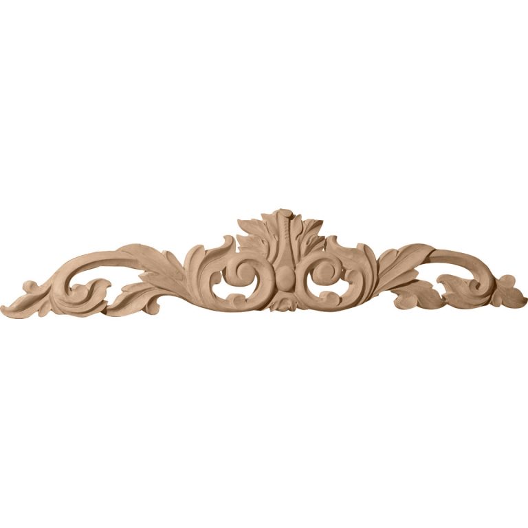 12-1/4"W x 3-1/4"H x 1/4"D Small Green Leaf Center with Scrolls