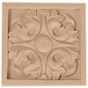 3-1/2"W x 3-1/2"H x 3/4"D Medium Leaf Rosette