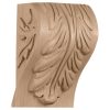 3-1/4"W x 2-3/4"D x 5"H Extra Small Block Acanthus Leaf Wood Corbel