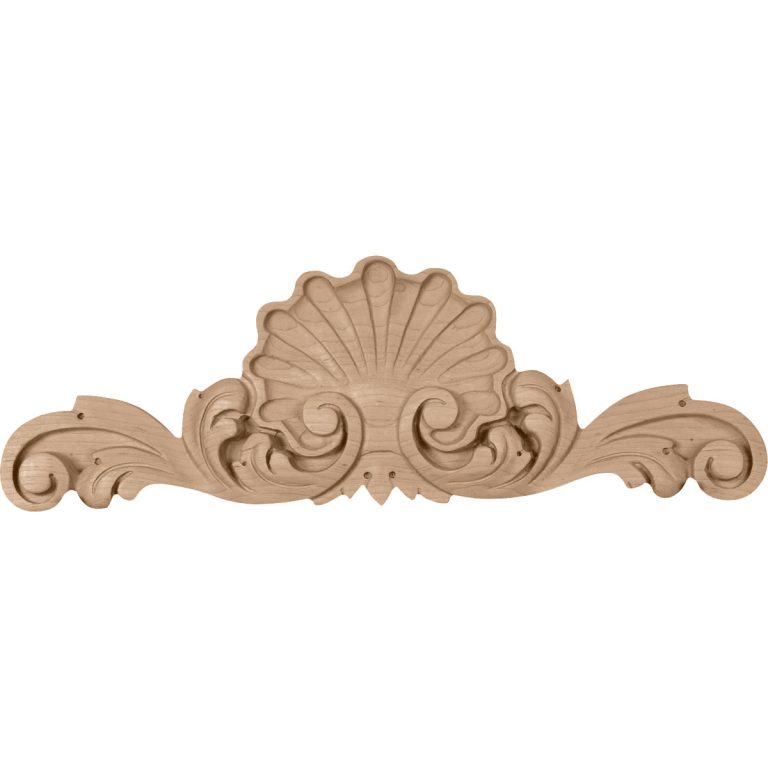 20-1/2"W x 1-3/4"D x 7"H Shell Wood Onlay