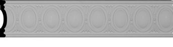 CHA05X01EG 5 5/8"H X 1 1/8"P X 96 1/8"L, (3 1/4" REPEAT), EGG & DART CHAIR RAIL