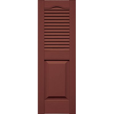 Specialty Cathedral Louver Top Raised Panel Bottom Shutters w/ Shutter-Lok fasteners & color-matched screws (Pair)