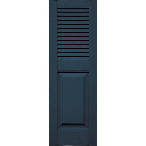 Specialty Straight Louver Top Raised Panel Bottom Shutters w/ Shutter-Lok fasteners & color-matched screws (Pair)