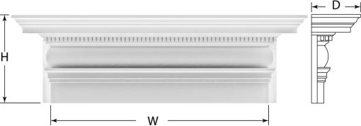 #005619 Scrolled Crosshead 7-9/16" x 13-5/8" x 45"