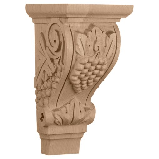 4-3/4"W x 5"D x 9-1/2"H Medium Grape Wood Corbel
