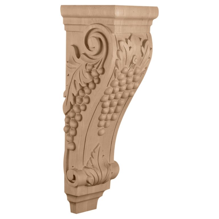 6-1/2"W x 7-5/8"D x 22"H Extra Large Grape Wood Corbel