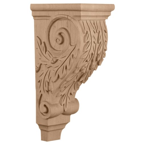 5"W x 7-1/2"D x 14-1/4"H Large Oakleaf Wood Corbel