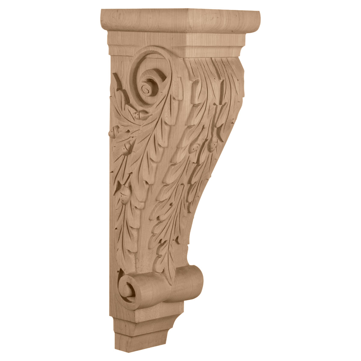 6-3/4"W X 7-5/8"D X 22"H Extra Large Oakleaf Wood Corbel