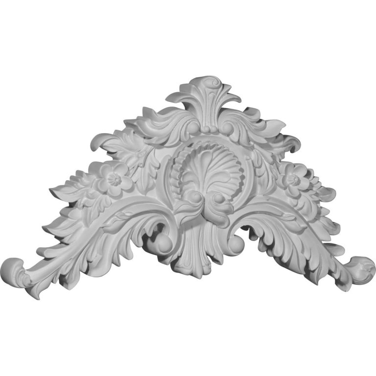 APL16X08X01SH 16-1/4"W x 8-3/4"H x 1-5/8"P Small Shell Center with Scrolls