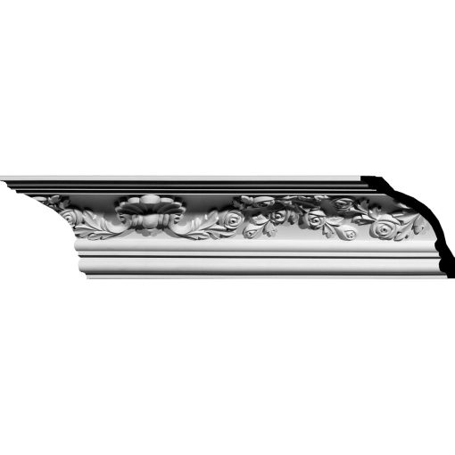 MLD05X05X07FL 5-3/8"H x 5-1/2"P x 7-3/4"F x 94-5/8"L Flower Crown Molding