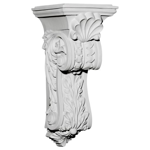 COR07X08X18SC 7-7/8"W x 8-3/4"D x 18-1/4"H Scroll Leaf Corbel