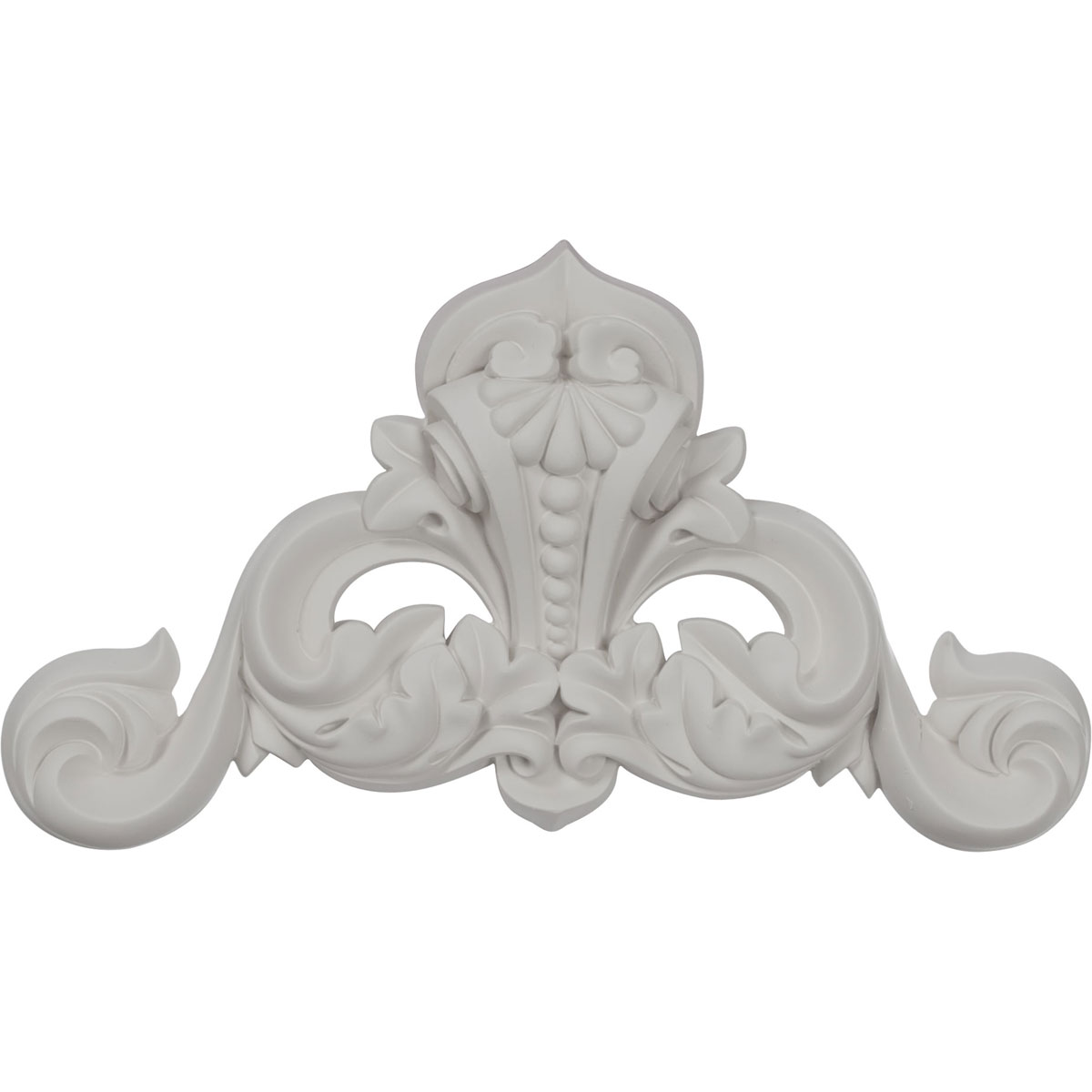 ONL10X05X01MO 10-5/8"W x 5-3/4"H x 1-3/8"P Monique Beaded Flourish Onlay