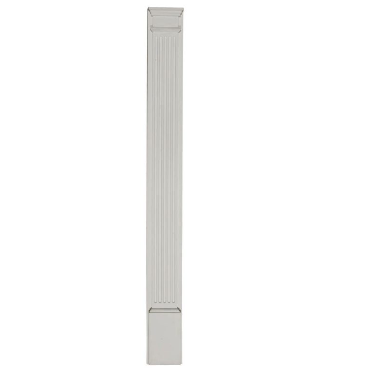 PIL05X90X02 5" Width x 90" Height x 2" Depth with 16" Attached Plinth, Fluted Pilaster (Per Pair)