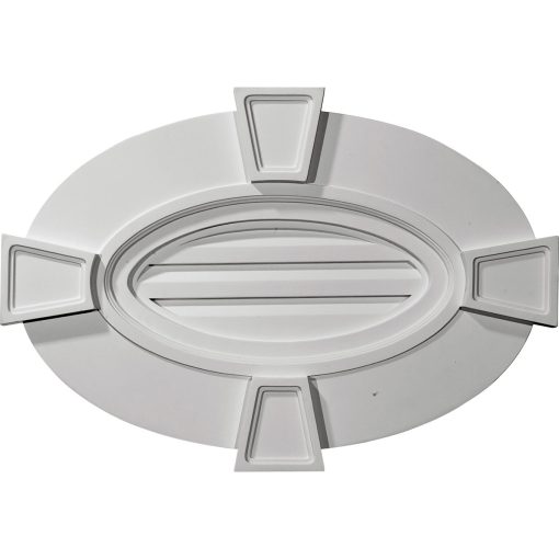 GVOV29X20D 29"W x 20"H Horizontal Oval Gable Vent Louver with Flat trim & Keystones,Decorative