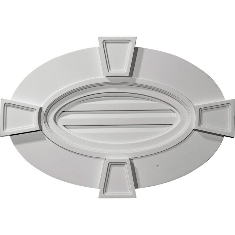 GVOV29X20F 29"W x 20"H x 2-1/4"P,Horizontal Oval Gable Vent with Keystones Functional