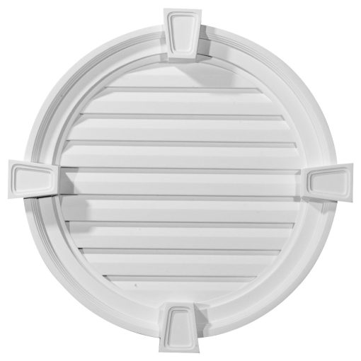 GVRO22FK 22"W x 22"H x 2-1/8"P Round Gable Vent with Keystones,Functional