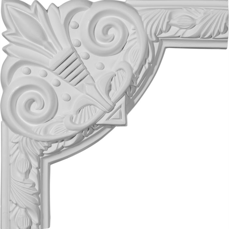 PML09X09MI-2 9-3/4"W x 9-3/4"H Milton Running Leaf Panel Molding Corner