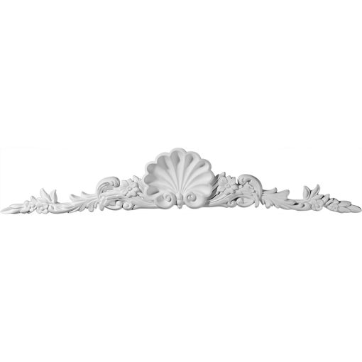 ONL34X05X01SH 34-1/2"W x 5-1/2"H x 1-3/4"P Shell Center with Scrolls Onlay