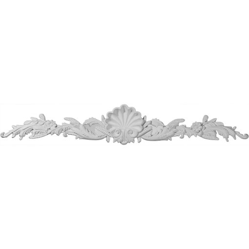 ONL43X04X01QU 43-1/4"W x 7"H x 1-1/4"P Quentin Shell Center with Scrolls Onlay