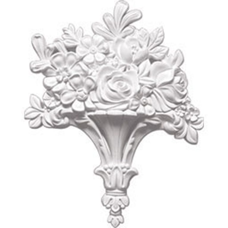 ONL10X13X01FB 10-5/8"W x 13-1/4"H x 1-3/4"P Flower Basket Center Onlay