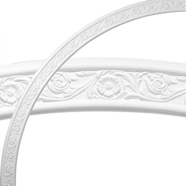 CR73ME 74-3/4"OD x 68-1/2"ID x 3-1/8"W x 1/2"P Medway Floral Ceiling Ring (1/4 of complete circle)