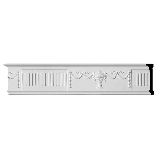 CHA07X01UR 7-1/2"H x 1-3/4"P x 96"L Federal Urn & Ribbon Chair Rail