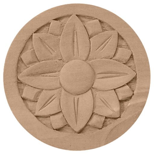 4-1/4"W x 4-1/4"H x 5/8"P Bedford Rosette