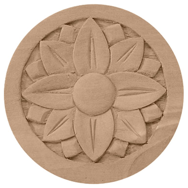 4-1/4"W x 4-1/4"H x 5/8"P Bedford Rosette