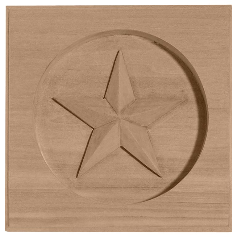4-1/4"W x 4-1/4"H x 3/4"P Austin Star Rosette