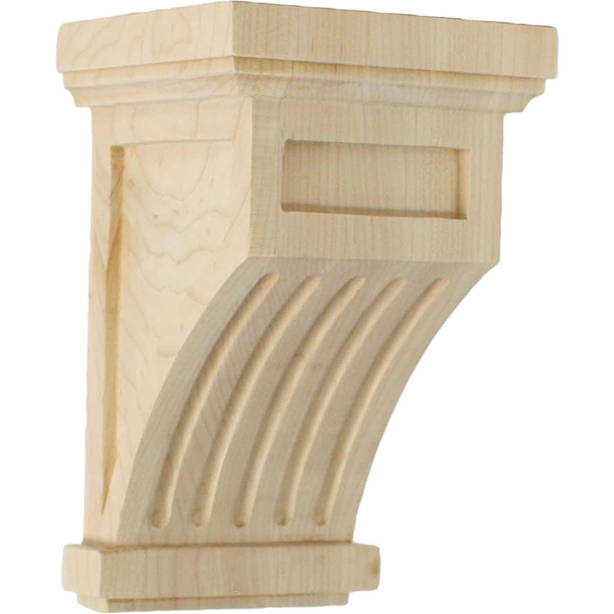 4-1/4"W x 4-1/4"D x 7"H Fluted Wood Corbel