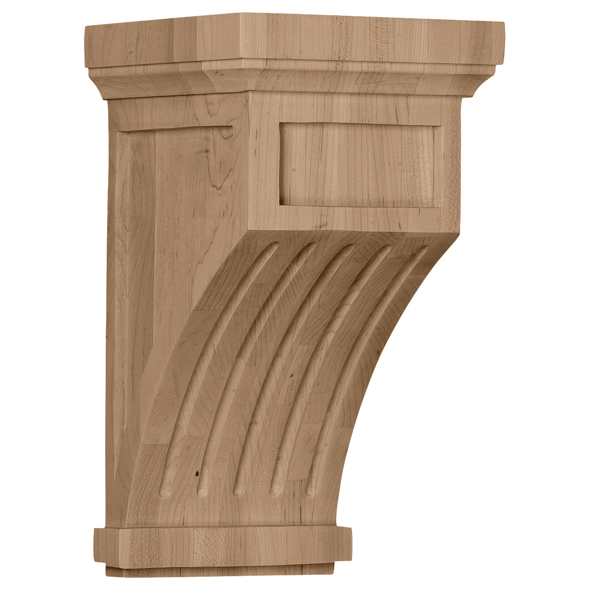 Ekena Millwork 7"W x 7-1/2"D x 13"H Fluted Mission Corbel