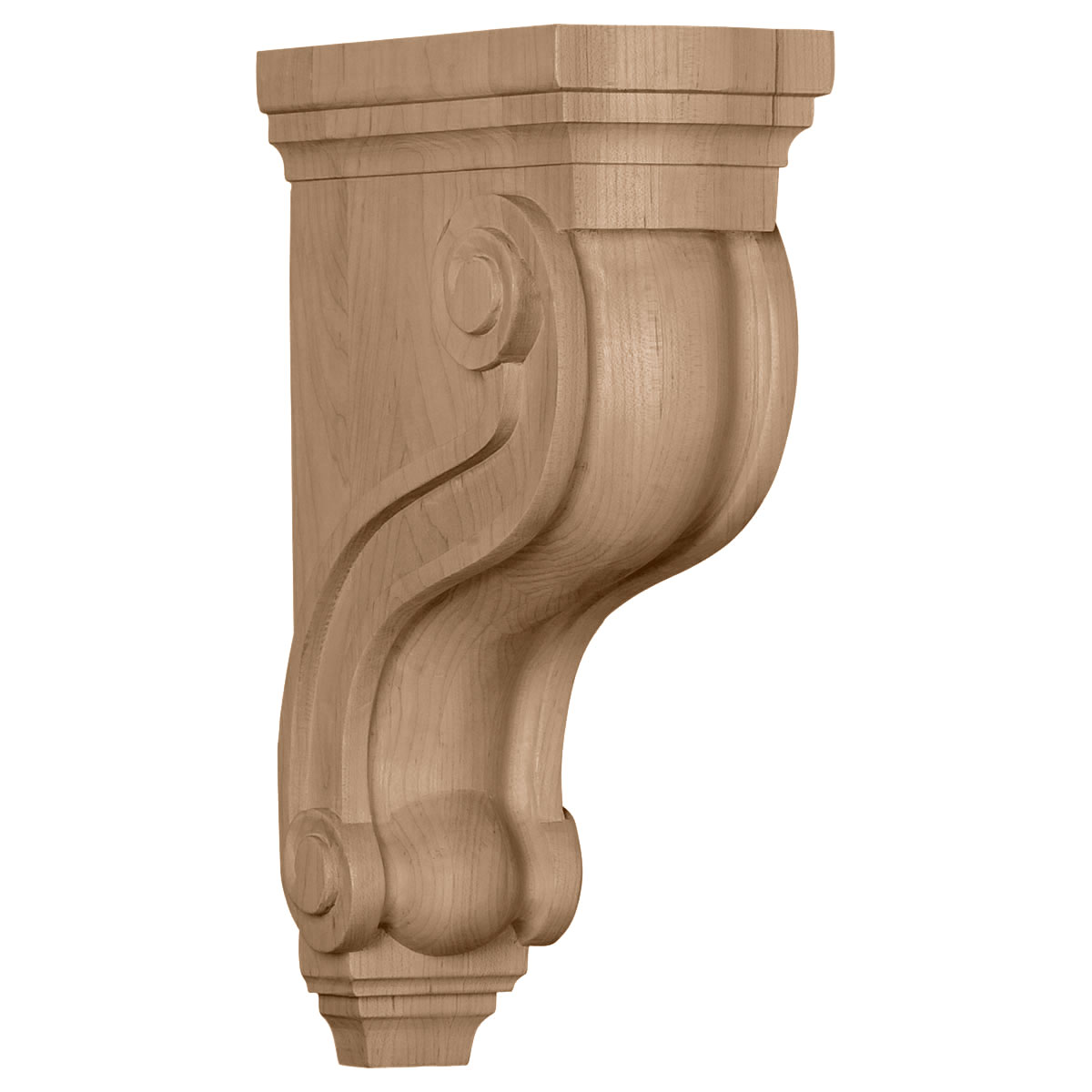 3-7/8"W x 8"D x 13"H Boston Traditional Scroll Wood Corbel