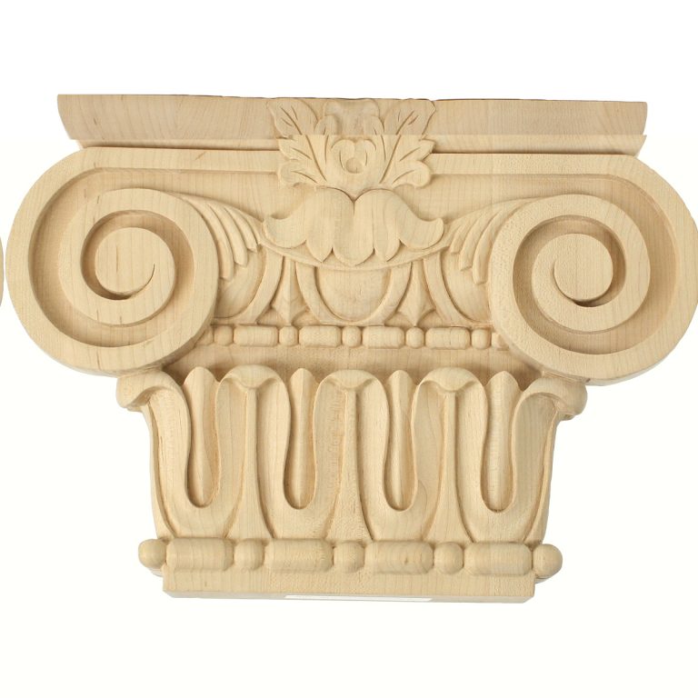 10-3/4"W x 2-1/4"D x 7-1/2"H Bradford Roman Ionic Wood Capital