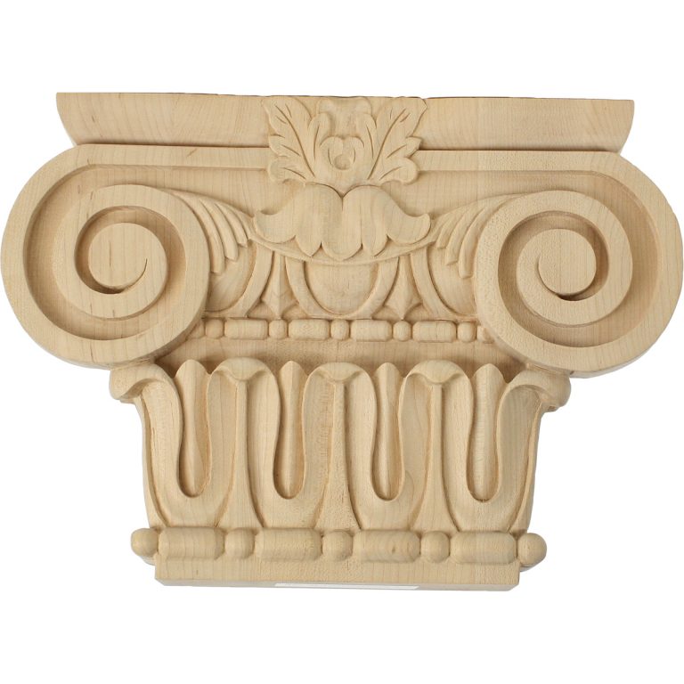 12-7/8"W x 2-5/8"D x 9-1/8"H Bradford Roman Ionic Wood Capital