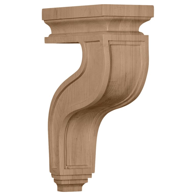4"W x 8-1/2"D x 13"H Hollow Back Wood Corbel