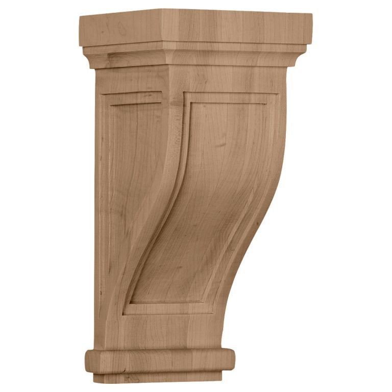 6-1/2"W x 6-1/2"D x 14"H Charleston Mission Wood Corbel