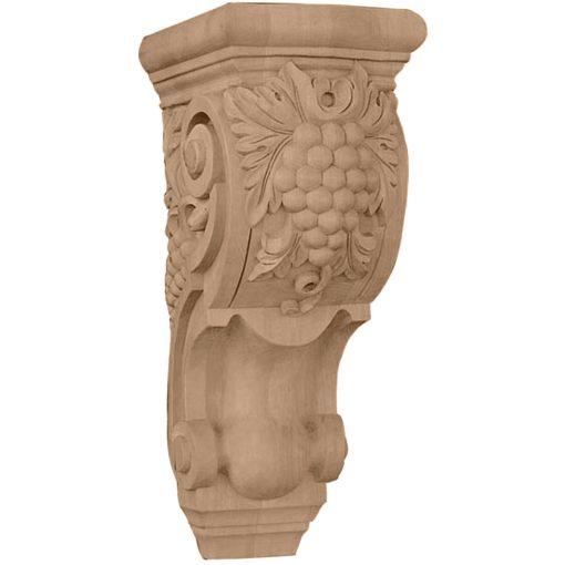 4-7/8"W x 5-1/2"D x 10-7/8"H Medium Grape Bunches Wood Corbel