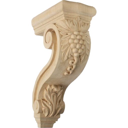 4-1/4"W x 8"D x 13-1/4"H Holmdel Grapes & Vines Wood Corbel