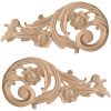 7-1/2"W x 3-1/2"H x 1/2"D (Each Side) Small Rose Scrolls (Pair)