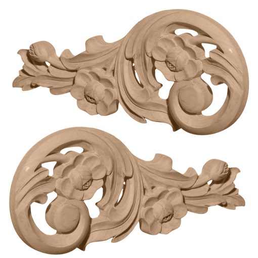 11-1/2"W x 5-1/2"H x 1/2"D (Each Side) Large Springtime Scrolls (Pair)