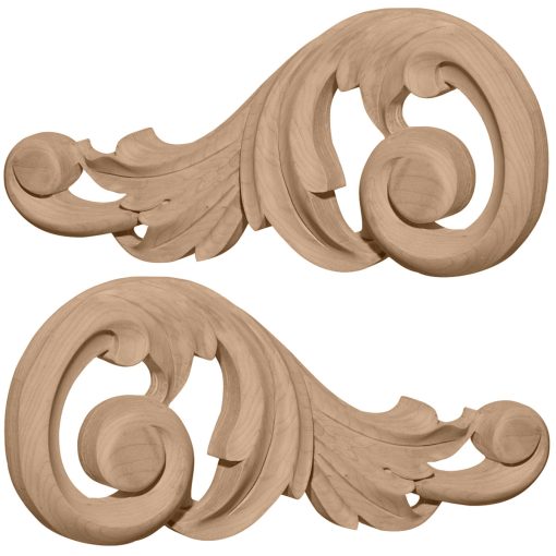 11-1/4"W x 5-1/8"H x 1"D (Each Side) Large Swaying Scrolls (Pair)